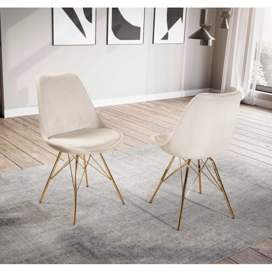 Invicta Krzesło tapicerowane Scandinavia beżowy sztruks 48cm / WL7.141