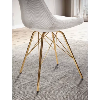 Invicta Krzesło tapicerowane Scandinavia beżowy sztruks 48cm / WL7.141