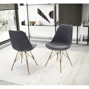 Invicta Krzesło tapicerowane Scandinavia szary sztruks 48cm / WL7.140