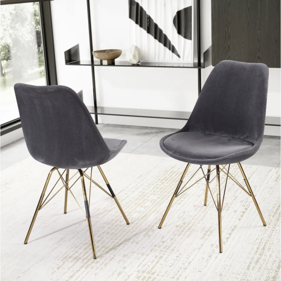 Invicta Krzesło tapicerowane Scandinavia szary sztruks 48cm / WL7.140