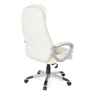 AMSTYLE Fotel biurowy MODERN kremowy imitacja skóry 67cm / SPM1.130
