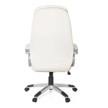 AMSTYLE Fotel biurowy MODERN kremowy imitacja skóry 67cm / SPM1.130