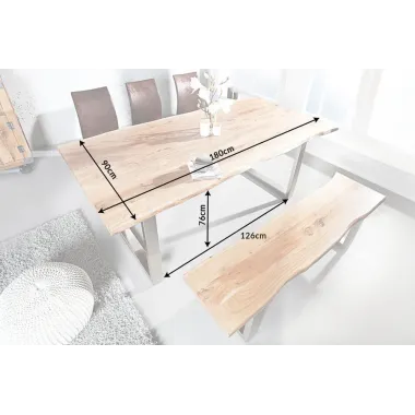 Invicta MAMMUT Stół do jadalni akacja blat 35mm brązowy 180cm / 39999