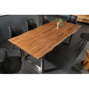 Invicta MAMMUT Stół do jadalni akacja blat 35mm brązowy 160cm / 39391
