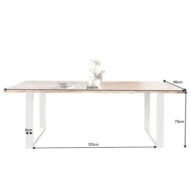 Invicta MAMMUT Stół do jadalni akacja blat 35mm brązowy 160cm / 39391