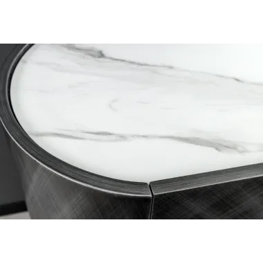 Invicta Komoda REFLECTION efekt 3D antracyt z blatem w optyce marmuru 150cm / 46501