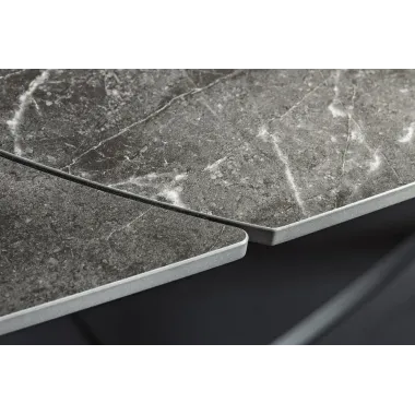 Invicta Stół rozkładany INCEPTION antracyt optyka marmuru ceramiczny obrotowy 130-190cm / 46424
