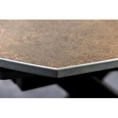 Invicta Stół rozkładany INCEPTION brązowy optyka marmuru ceramiczny obrotowy 130-190cm / 46425