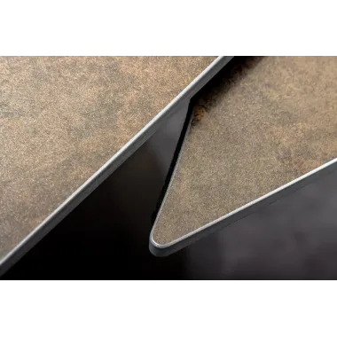 Invicta Stół rozkładany INCEPTION brązowy optyka marmuru ceramiczny obrotowy 130-190cm / 46425