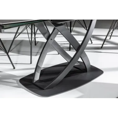 Invicta Stół rozkładany INCEPTION antracyt optyka marmuru ceramiczny obrotowy 130-190cm / 6541398