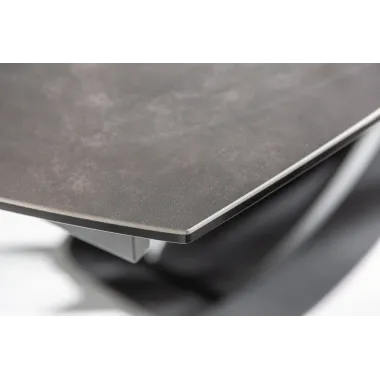 Invicta Stół rozkładany INCEPTION antracyt optyka marmuru ceramiczny obrotowy 130-190cm / 6541398