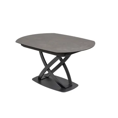 Invicta Stół rozkładany INCEPTION antracyt optyka marmuru ceramiczny obrotowy 130-190cm / 6541398