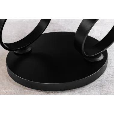 Invicta Stolik kawowy DANCING RINGS 80-135cm biało czarny marmur czarna rama / 46317