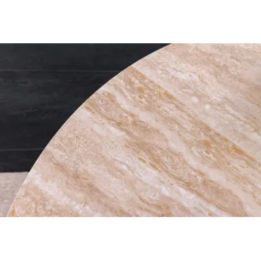 Invicta Stolik kawowy DANCING RINGS 80-135cm miedziany marmur czarna rama / 46316