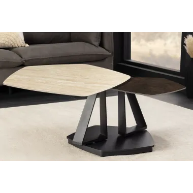 Invicta Stolik kawowy MOVEMENT 80-130cm, obrotowy blat ceramiczny / 46421