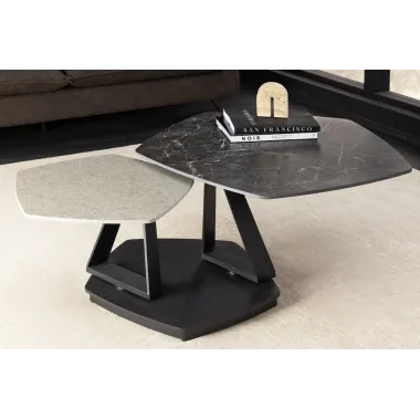 Invicta Stolik kawowy MOVEMENT 80-130cm, obrotowy blat ceramiczny / 46420