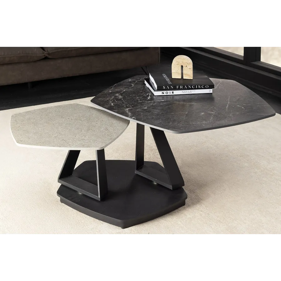 Invicta Stolik kawowy MOVEMENT 80-130cm, obrotowy blat ceramiczny / 46420