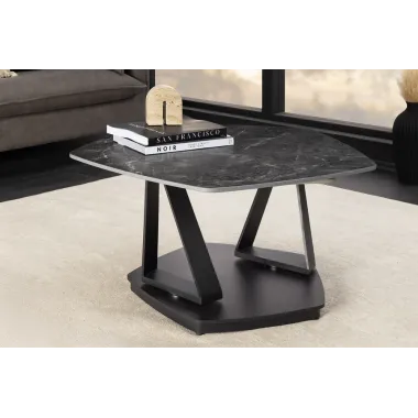 Invicta Stolik kawowy MOVEMENT 80-130cm, obrotowy blat ceramiczny / 46420