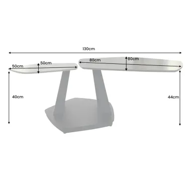 Invicta Stolik kawowy MOVEMENT 80-130cm, obrotowy blat ceramiczny / 46420