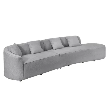 Invicta Sofa ATELIER L 3 osobowa XXL szara bouclé 340cm / 46547