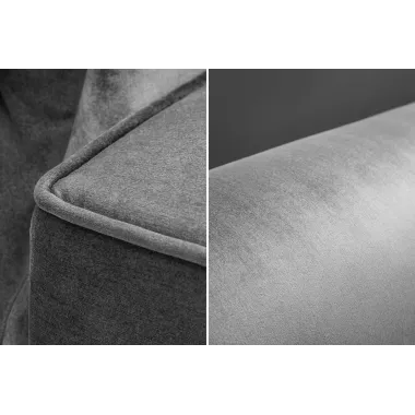 Invicta Sofa rozkładana MAISON BELLE AFFAIRE szary aksamit 220cm / 40083