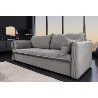 Invicta Sofa rozkładana APARTAMENT szary sztruks 215 x 90 x 100cm / 44503