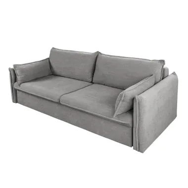 Invicta Sofa rozkładana APARTAMENT szary sztruks 215 x 90 x 100cm / 44503