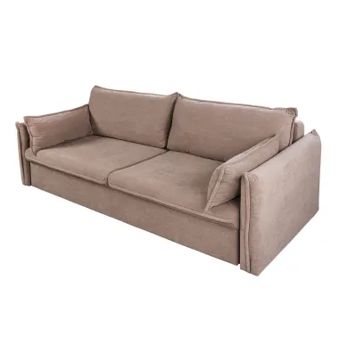 Invicta Sofa rozkładana APARTMENT taupe sztruks 215 x 90 x 100cm / 44502