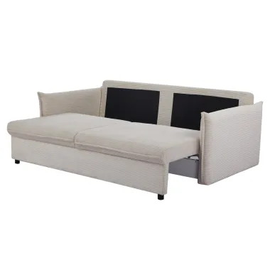 Invicta Sofa rozkładana APARTMENT ecru sztruks 215 x 90 x 100cm / 47132