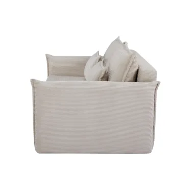 Invicta Sofa rozkładana APARTMENT ecru sztruks 215 x 90 x 100cm / 47132