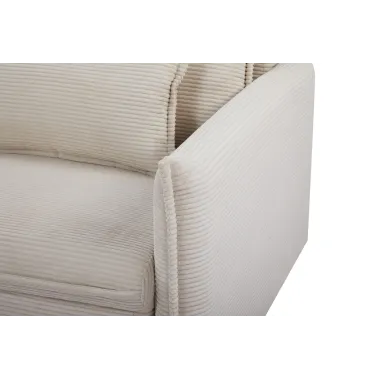 Invicta Sofa rozkładana APARTMENT ecru sztruks 215 x 90 x 100cm / 47132