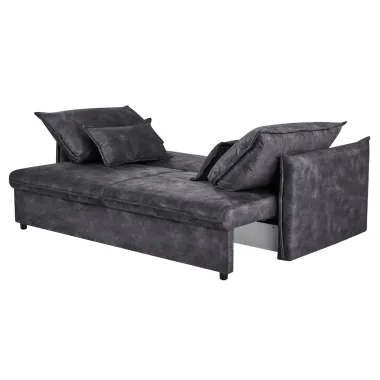 Invicta Sofa rozkładana APARTMENT szary aksamit 215 x 90 x 100cm / 47133