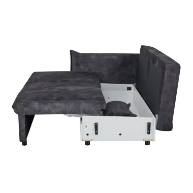 Invicta Sofa rozkładana APARTMENT szary aksamit 215 x 90 x 100cm / 47133