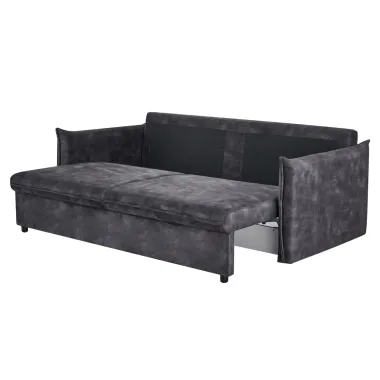 Invicta Sofa rozkładana APARTMENT szary aksamit 215 x 90 x 100cm / 47133