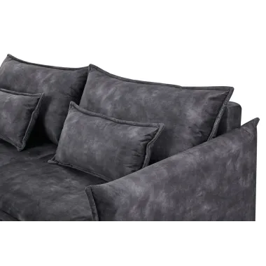 Invicta Sofa rozkładana APARTMENT szary aksamit 215 x 90 x 100cm / 47133