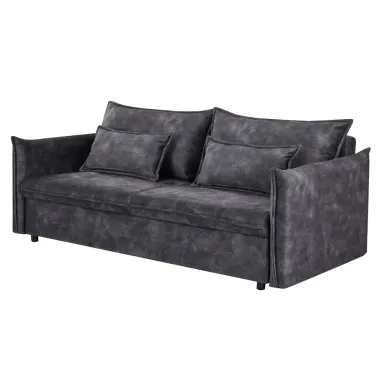 Invicta Sofa rozkładana APARTMENT szary aksamit 215 x 90 x 100cm / 47133