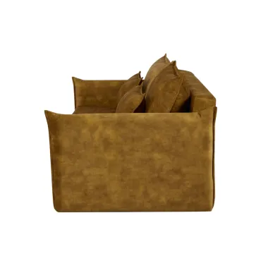 Invicta Sofa rozkładana APARTMENT musztardowo żółty aksamit 215 x 90 x 100cm / 47134