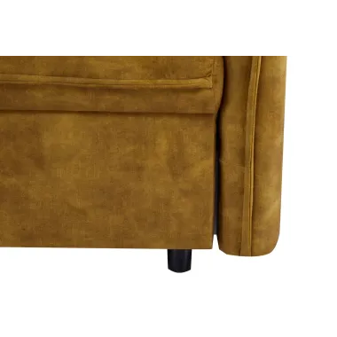 Invicta Sofa rozkładana APARTMENT musztardowo żółty aksamit 215 x 90 x 100cm / 47134