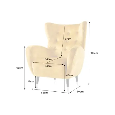 Invicta Fotel uszak DON w kolorze musztardowo żółtym / 45971
