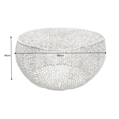 Invicta Stolik kawowy LEAF srebrny Ø 80 x 41cm / 38941