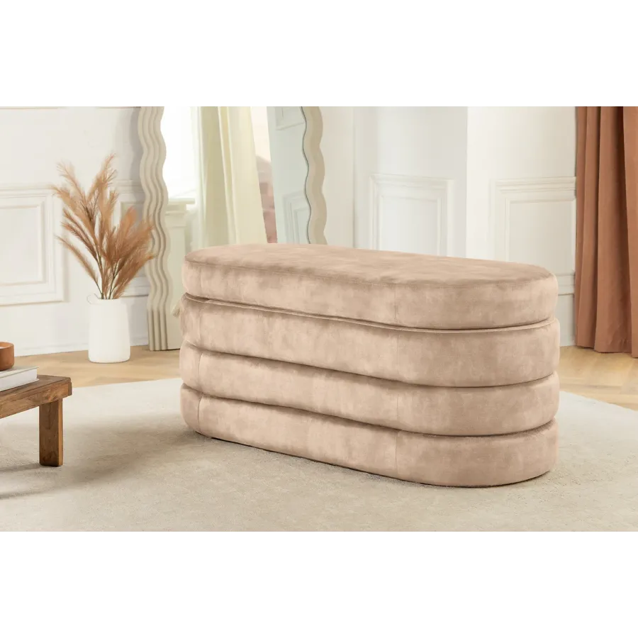 Invicta Ławka do siedzenia VOQUE szampański aksamit 113 x 48 x 49cm / 46686