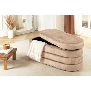 Invicta Ławka do siedzenia VOQUE szampański aksamit 113 x 48 x 49cm / 46686