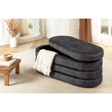 Invicta Ławka do siedzenia VOQUE szary aksamit 113 x 48 x 49cm / 46687