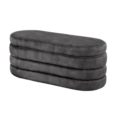 Invicta Ławka do siedzenia VOQUE szary aksamit 113 x 48 x 49cm / 46687