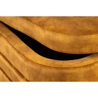 Invicta Ławka do siedzenia VOQUE musztardowo żółty aksamit 115 x 48 x 49cm / 46690