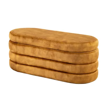 Invicta Ławka do siedzenia VOQUE musztardowo żółty aksamit 115 x 48 x 49cm / 46690