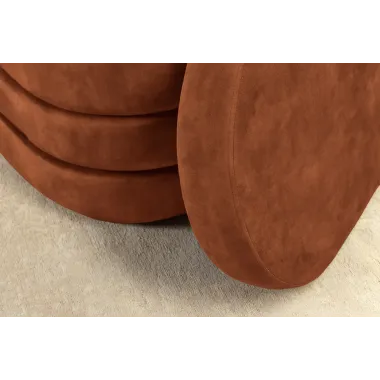 Invicta Ławka do siedzenia VOQUE rdzawy brąz aksamit 115 x 48 x 49cm / 46691