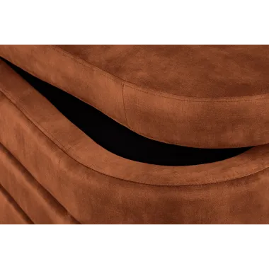 Invicta Ławka do siedzenia VOQUE rdzawy brąz aksamit 115 x 48 x 49cm / 46691