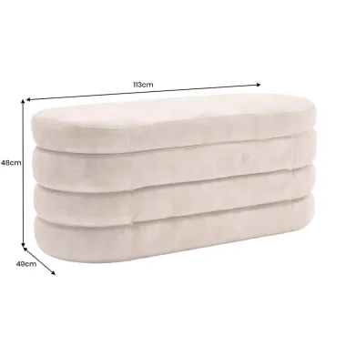 Invicta Ławka do siedzenia VOQUE rdzawy brąz aksamit 115 x 48 x 49cm / 46691