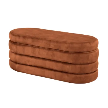 Invicta Ławka do siedzenia VOQUE rdzawy brąz aksamit 115 x 48 x 49cm / 46691